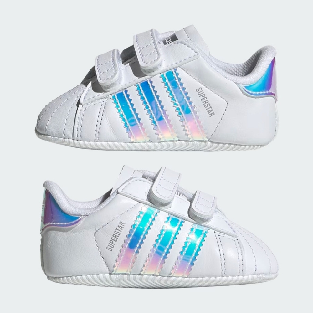 Adidas Superstar Crib Pre Walker baby girl shoes in white Iridescent (3 Sizes)